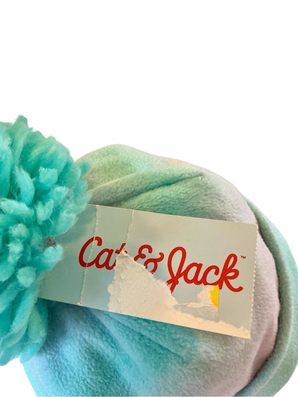 Cat & Jack Aqua Ombre Pom Beanie - Picture 3 of 7